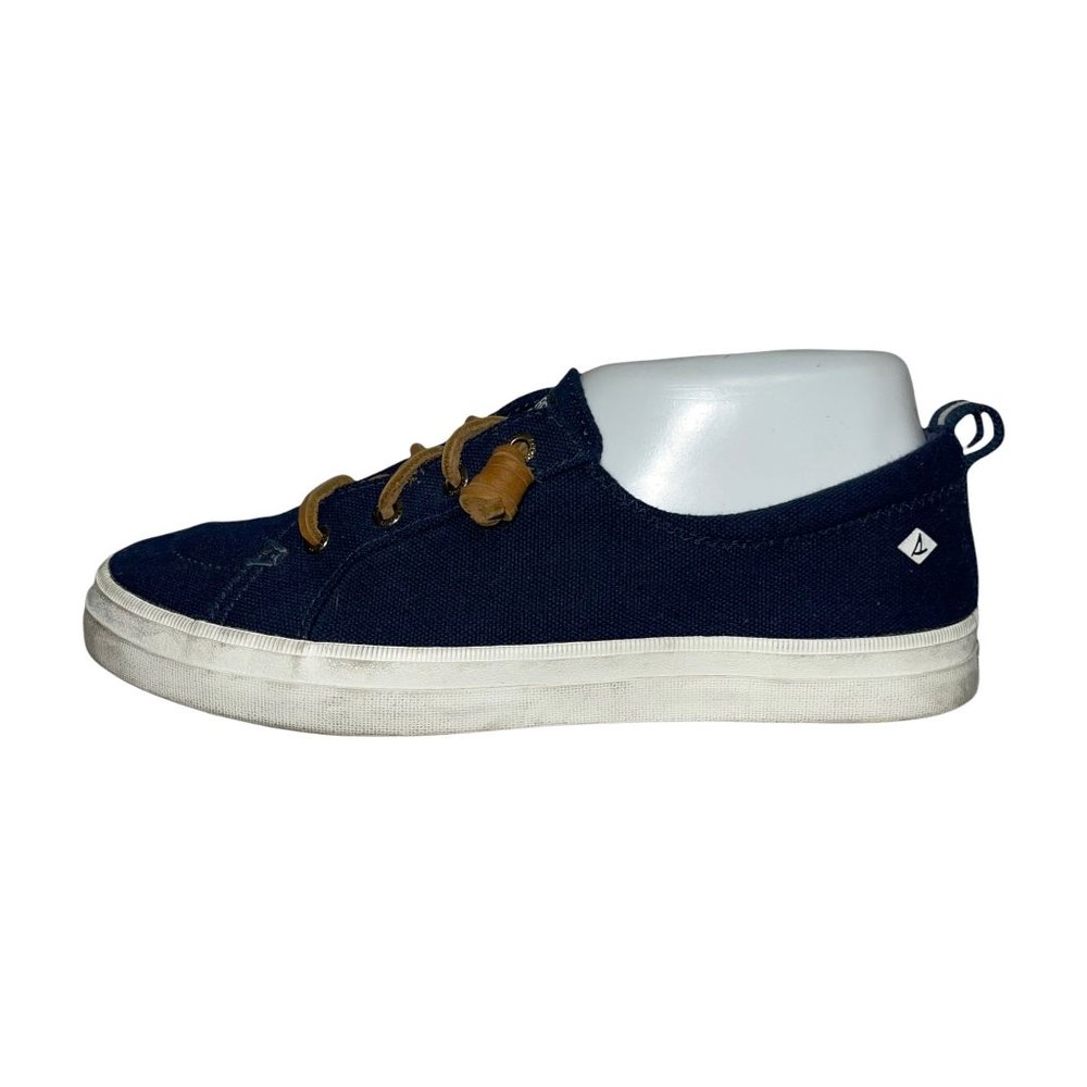 Sperry Top-Sider Navy Blue Canvas Leather Rope Slip On Loafers Women's 8M - Picture 5 of 10